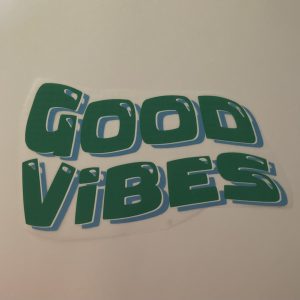 Strijkapplicatie Good vibes groen