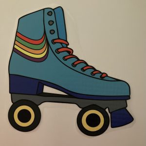 Strijkapplicatie Rolschaats blauw