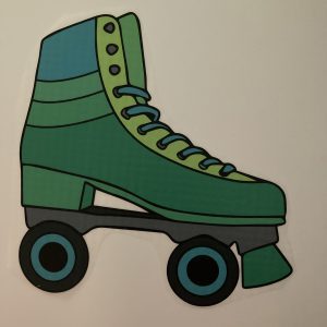 Strijkapplicatie Rolschaats groen