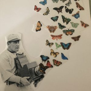 Strijkapplicatie Cameraman & vlinder