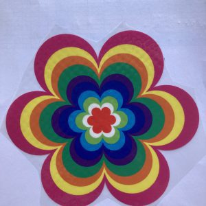 Strijkapplicatie Bloem regenboog