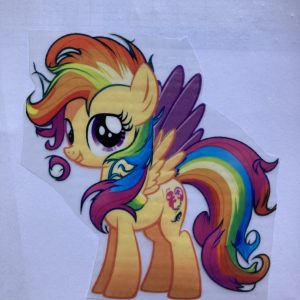 Strijkapplicatie Pony oranje