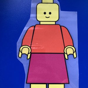 Strijkapplicatie Geel poppetje (dame)