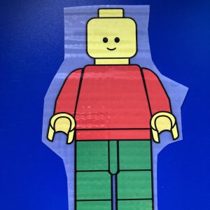 Strijkapplicatie Geel poppetje (heer)