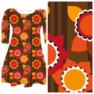 Bobbeez Bloem bruin - katoen tricot