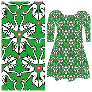Bobbeez Zwanen groen - katoen tricot