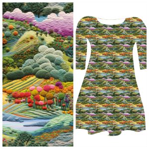Bobbeez Landschap borduur - katoen tricot