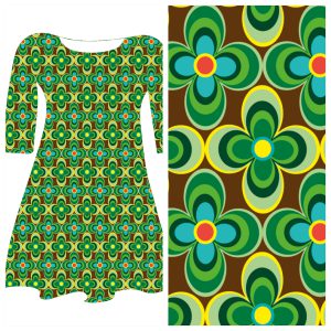 Bobbeez Klavertjes groen - katoen tricot