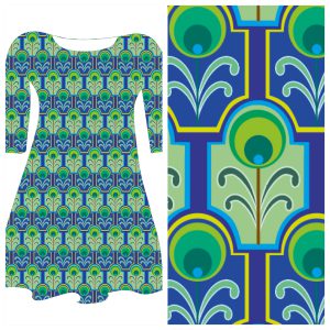 Bobbeez art deco blauwgroen- katoen tricot