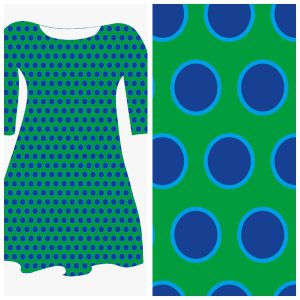 Bobbeez Blauw groen stippen -  katoen tricot
