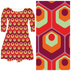 Bobbeez Zeshoeken rood - katoen tricot