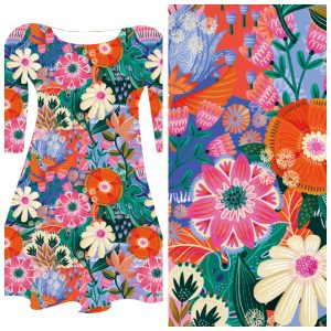 Bobbeez bloemenweide- katoen tricot