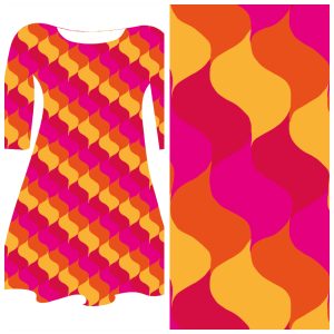 Bobbeez Waves fuchsia - katoen tricot