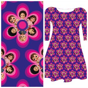 Pre-order - Bobbeez Retro popjes in bloemen - katoen tricot