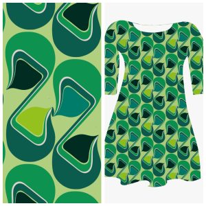 Bobbeez 60’s vormen groen - French Terry