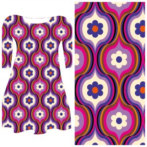 Pre-order: Bobbeez grafisch paars XL- katoen tricot